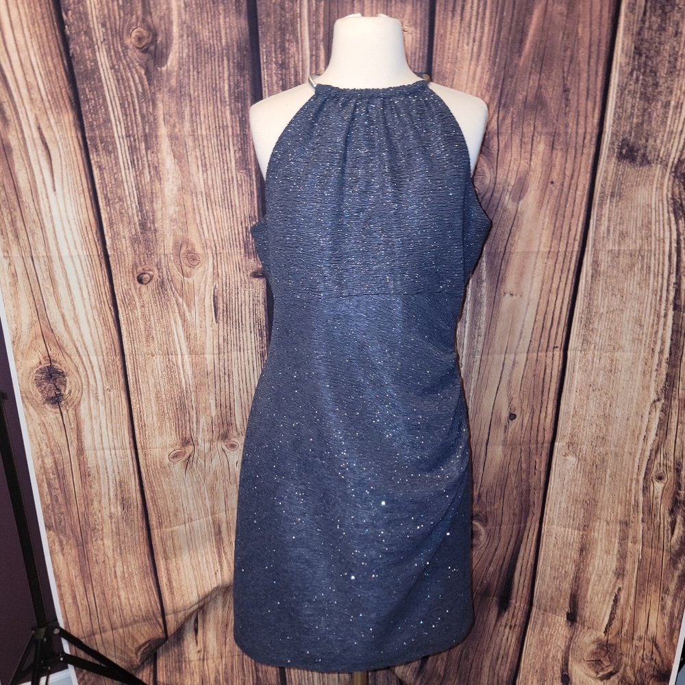 Eliza J Dress Size 14 Gray Shimmer